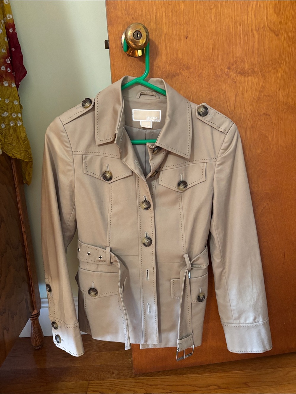 Michael Kors Taupe Belted Trench Jacket